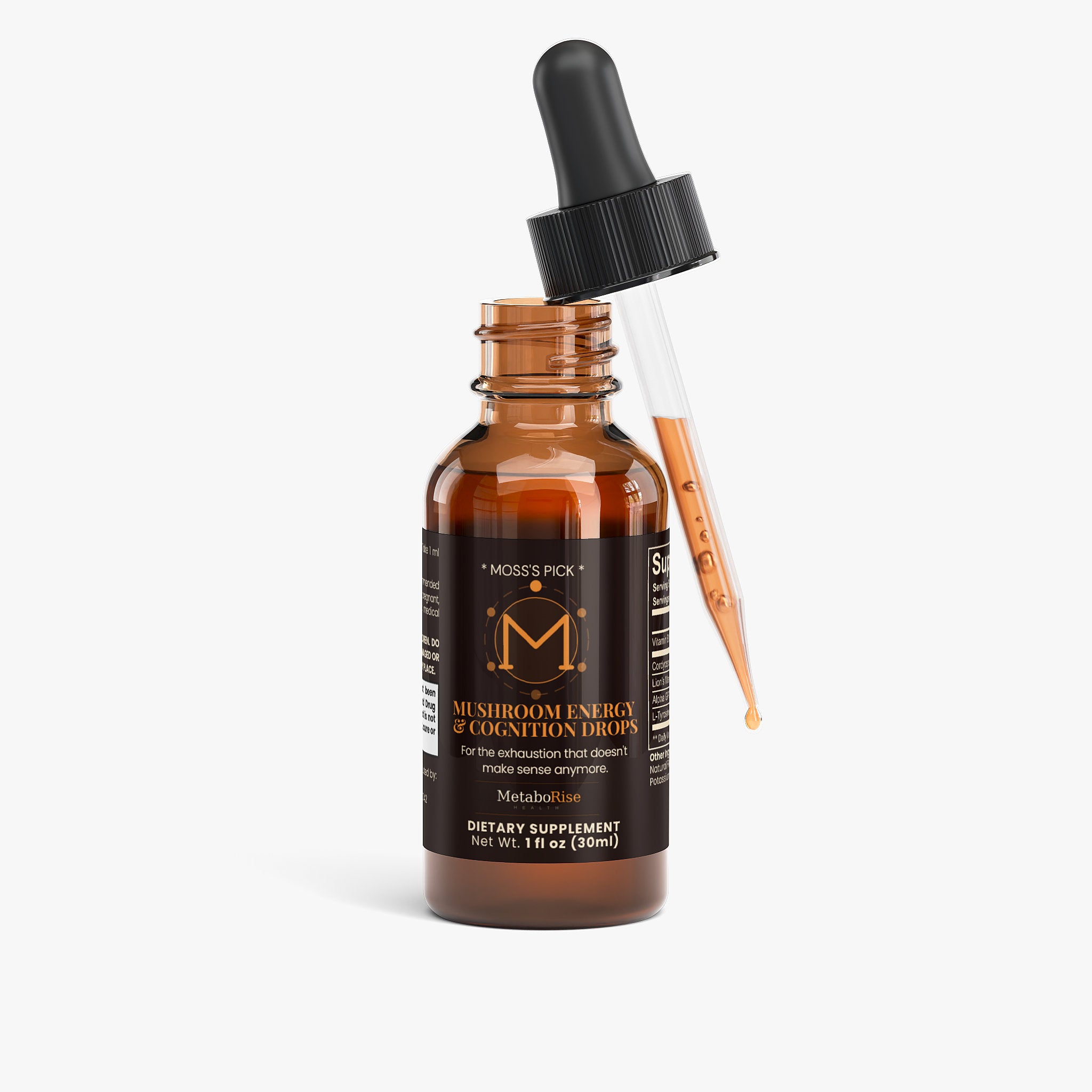 Lion's Mane cognition drops liquid supplement focus support MetaboRise Health