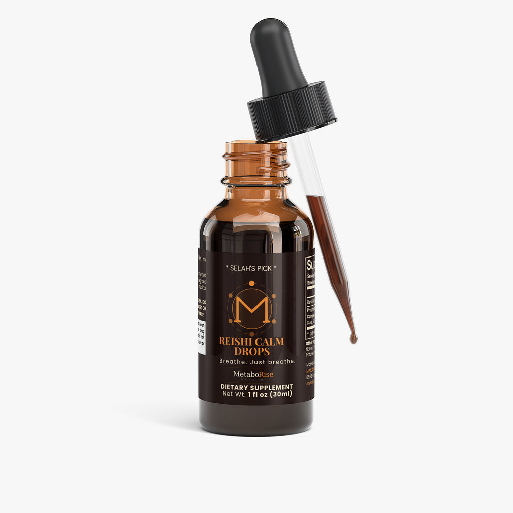 Reishi mushroom drops liquid supplement daily calm support