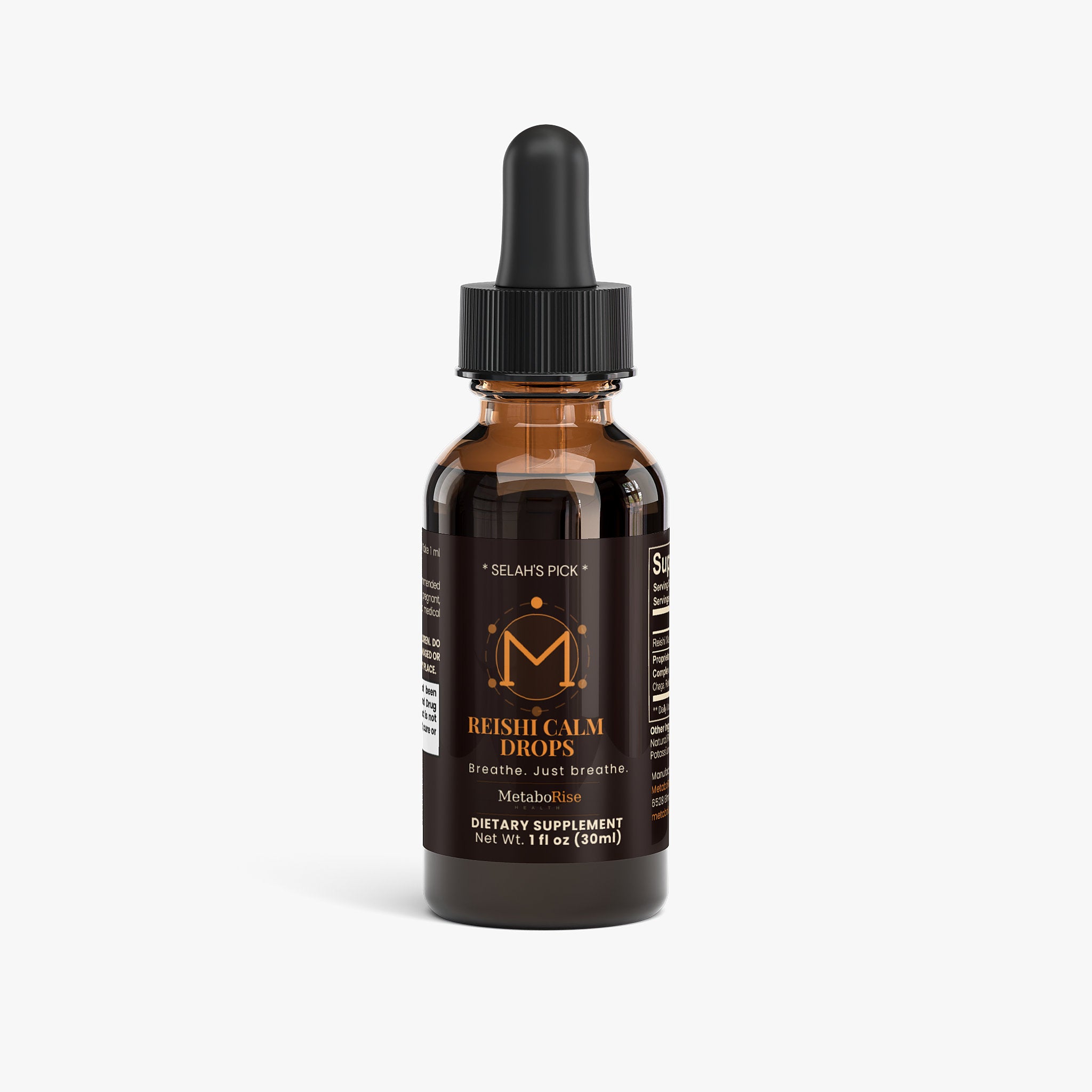 Reishi Calm Drops mushroom wellness supplement MetaboRise Health